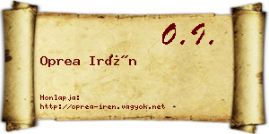 Oprea Irén névjegykártya